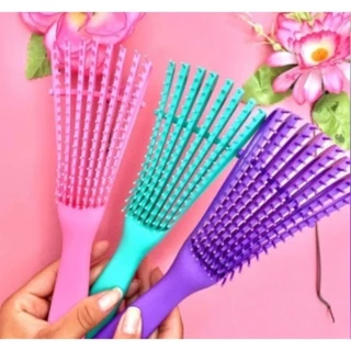 Escova Polvo Para Todo Cabelo Cachos Pente em Oferta na Shopee
