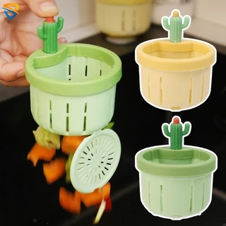 1Pc Filtro De Pia De Cozinha Em Forma De Cacto Prensagem Automática Anti-Obstrução PP Cesto De Drenagem Versátil Acessório Doméstica