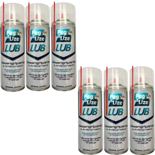 Kit 6 Desengripante Lubrificante Peg & Uze Lub 250ml/100gr
