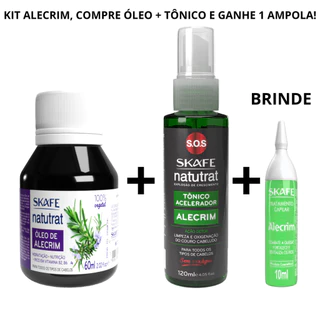 [EXCLUSIVO] KIT ALECRIM - Tônico 120ml + Óleo 60ml + Ampola 10ml de Alecrim | Tratamento Capilar