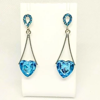 Brinco de Coração Pedras Com Zircônia Brincos Femininos