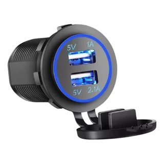 Tomada Carregador Usb Veicular Carro 2 Saídas 1.0a E 2.1a