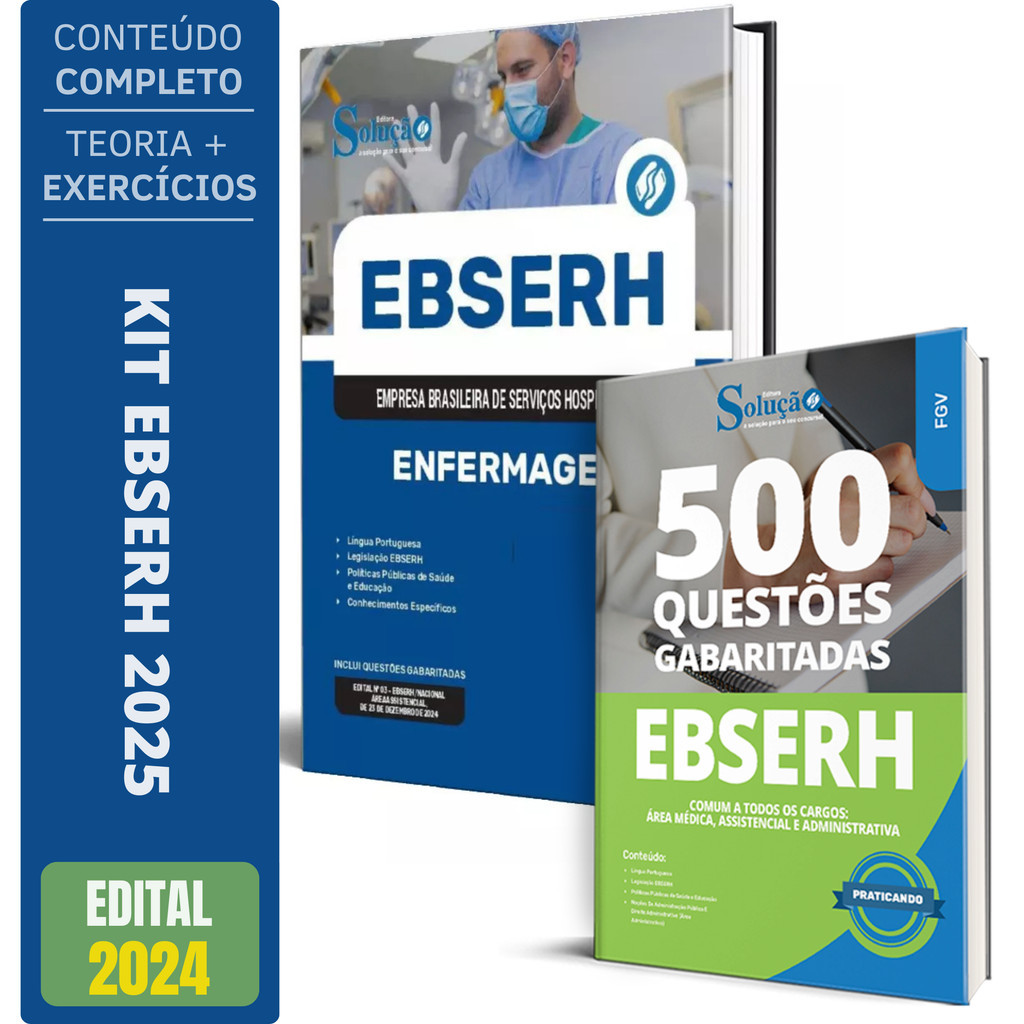 Kit Apostila EBSERH 2025 - Enfermagem + Caderno de Testes | Shopee Brasil