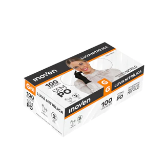 Luva Nitrílica sem Pó G CA 46975 100 unidades Inoven em Oferta na Shopee