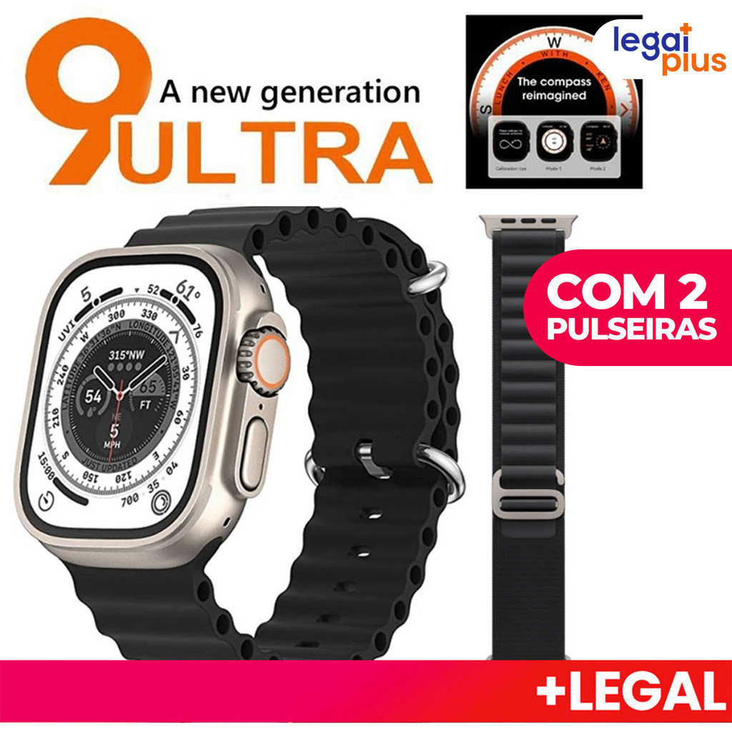 2024 Smart Watch T800 Ultra 9 Calculadora Cardíaca Monitoramento Da Frequência 49MM
