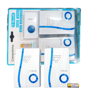 Campainha Dupla Sem Fio alcance de até 100 Metros 32 Toques Bivolt com Bateria