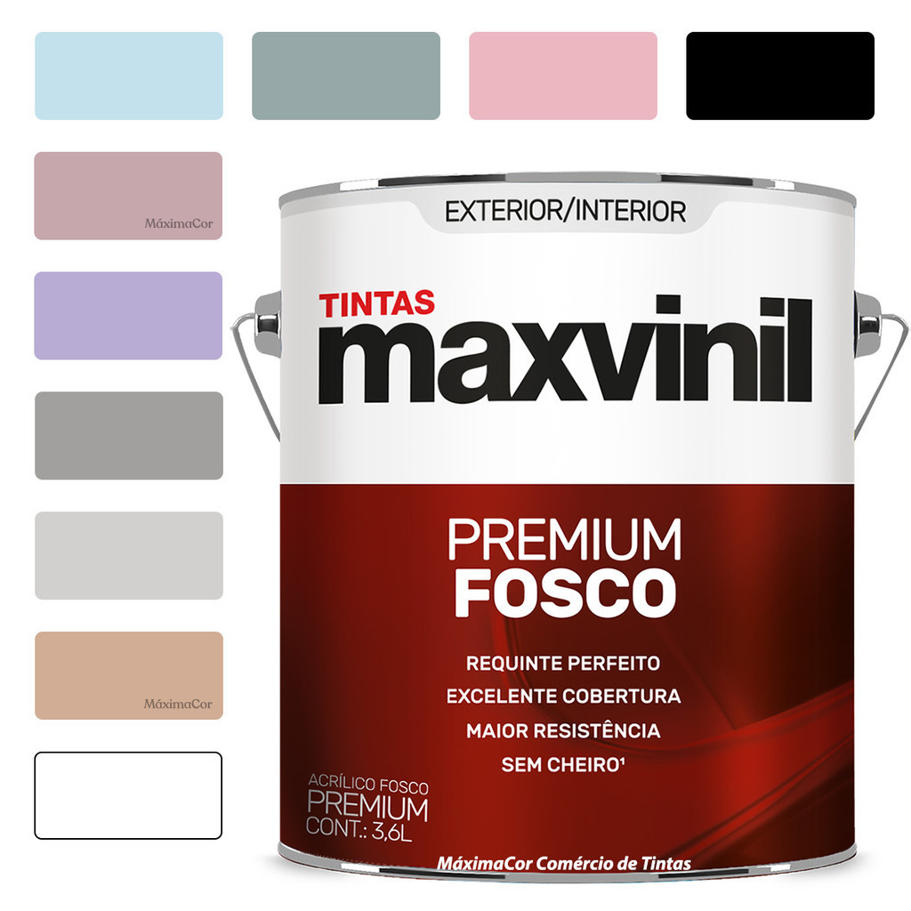 Tinta Acrílica Anti Mofo Fosca Maxvinil Premium 3,2L