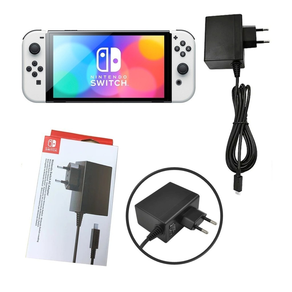 Fonte Carregador Bivolt Nintendo Switch Oled, Lite V1 e V2