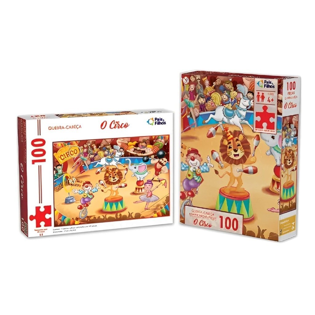 Quebra-Cabeça Infantil O Circo 100 Peças Pais e Filhos - 2873-1 ...
