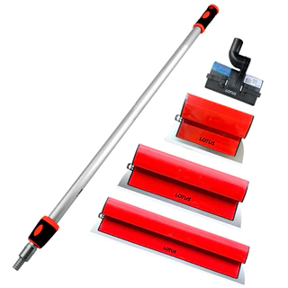 Kit Desempenadeira de Inox para Massa Corrida Berox 25cm 40cm 60cm com Suporte e Extensor Lotus