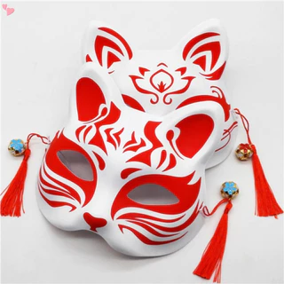 Kitsune Japonês Inu Boku Fox Cat Cute Cosplay Máscara De Natal Meia Cara