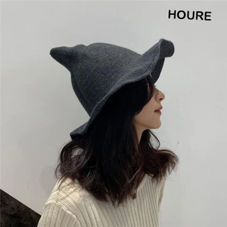 HOURE Chapéu De Bruxa , Lã De Tricotar Balde Bacia Portátil Cor Sólida Decoração Do Festival Coreano De Halloween