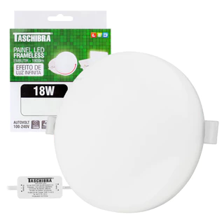 Painel LED Taschibra Frameless 18W Redondo Embutir