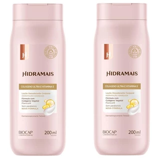 kit 2 Creme Loção Corporal Hidramais Colágeno Ultra e Vitamina E 200ml