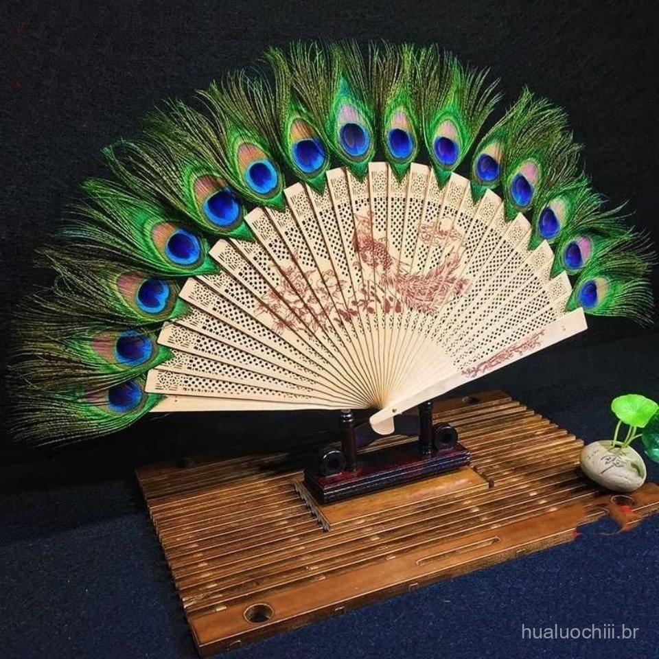 Leque de Pena Leque Dobrável Leque de Artesanato Leque Decorativo Leque ...