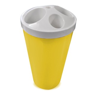 Dispensador de copos descartáveis amarelo - Bralimpia