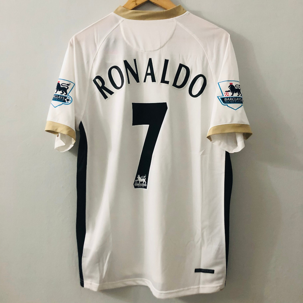 06 07 Manchester United Away White Soccer Jersey 2006 2007 Futebol Retro SHirt Masculino