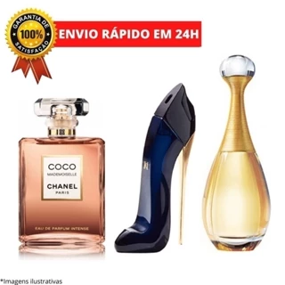 Kit 3 Perfumes Importados femininos Alta qualidade - - Envio Imediato (coco/good/j-adore)