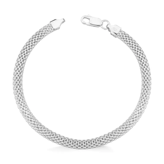 Pulseira Esteira Abaulada 4,5mm Unissex Prata 925