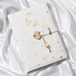A5 Bloco De Notas Com Senha Engrossado Criativo Chave Em Forma De Coração Corrente De Fechadura De Cutel Girl Love Lock Diary Book 192 Páginas Livro De