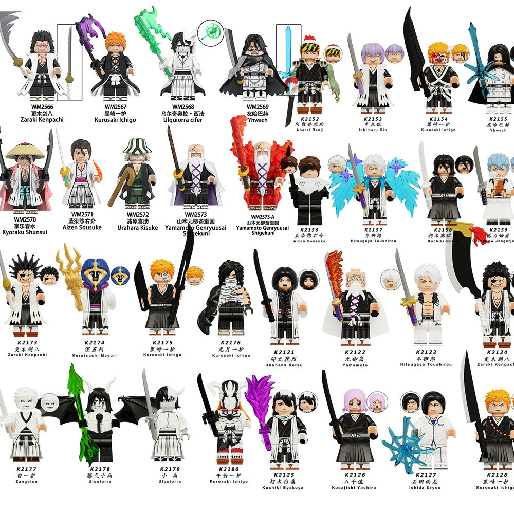 Lixívia Kurosaki Ichigo Blocos De Construção Minifiguras De Brinquedo Ulquiorra Zaraki Kenpachi Kurotsuchi Mayuri Figuras