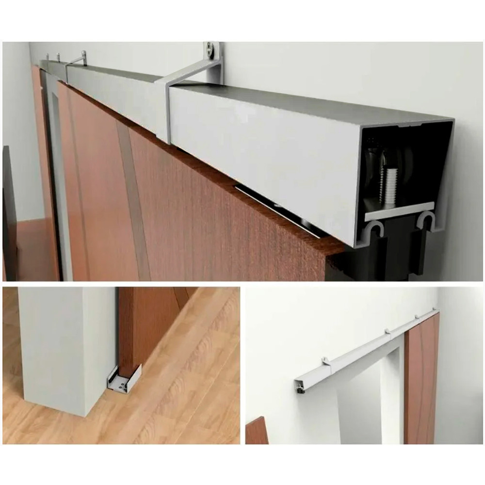 Kit Trilho para Porta de Correr com Suportes Natural 2 Metros | Shopee ...