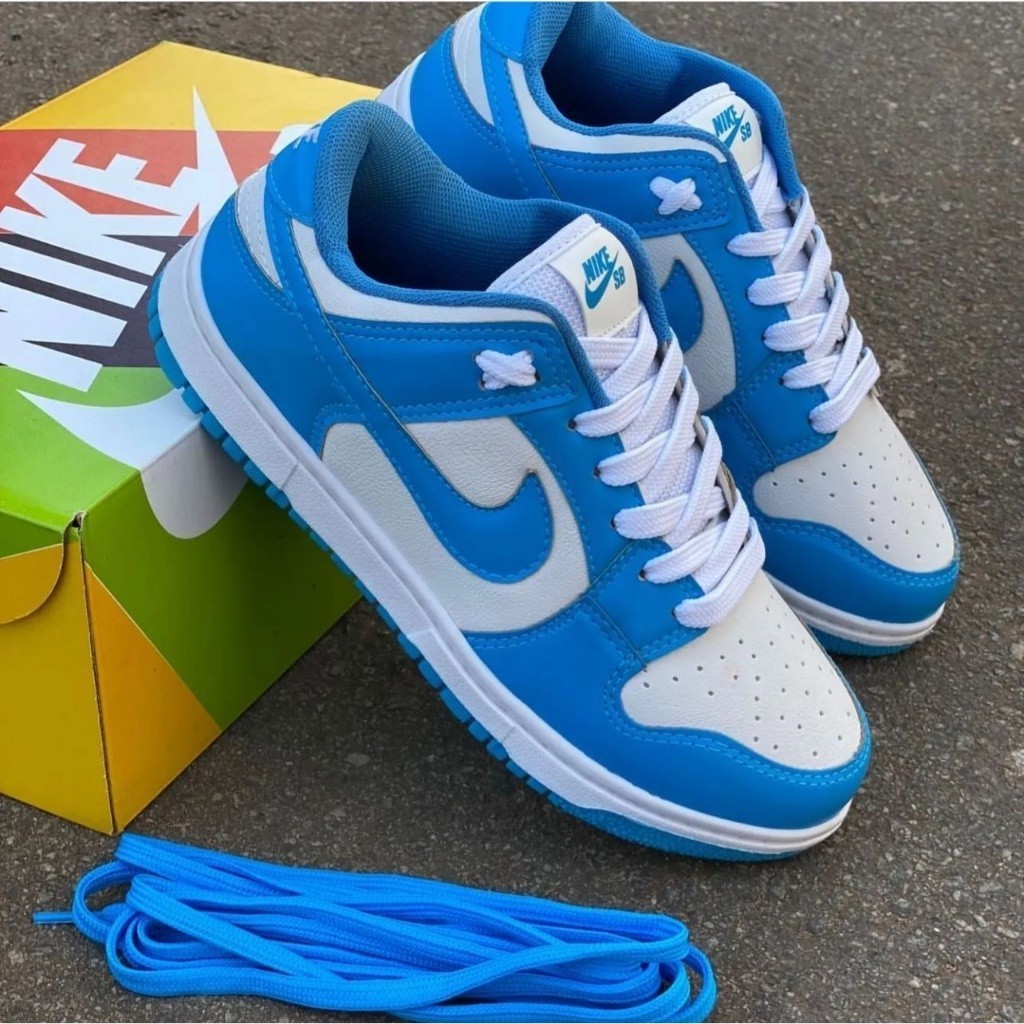 Tênis Dunk Low Masculino e Feminino Basqueteiro - Azul Branco Preço Baixo 70% OFF Envio Imediato Só Hoje lkd8