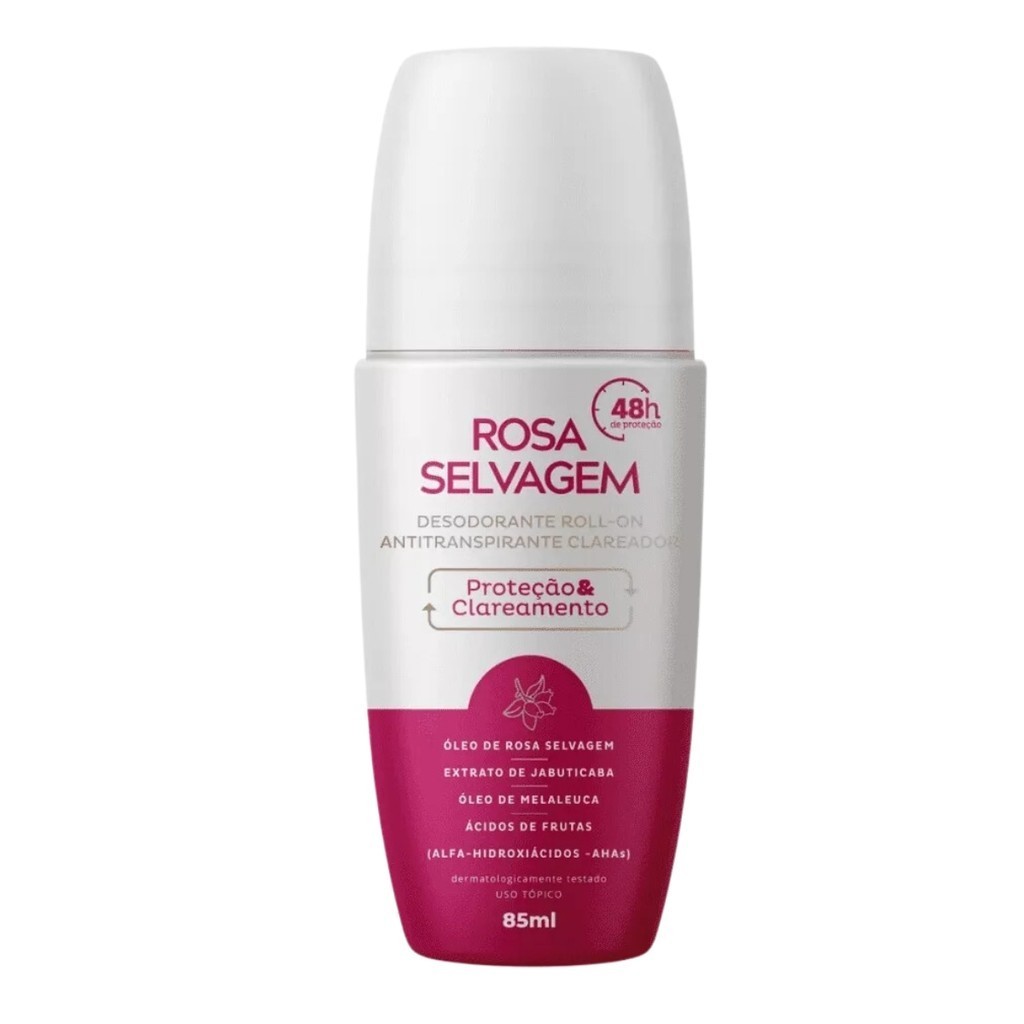 Desodorante Roll On Proteção Clareamento 85ml Rosa Selvagem