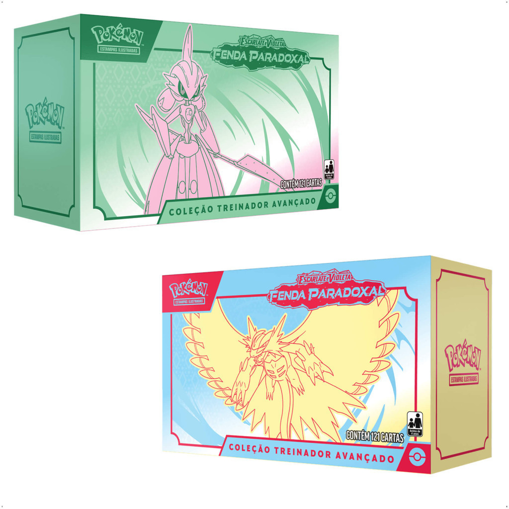 Pokemon EV4 Box Treinador Avançado Fenda Paradoxal 2 boxs 40 Pacotes 240 Cartas Copag 33652