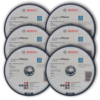 Discos de Corte 180mm p/ Metal Bosch Kit com 6 Standard 7"