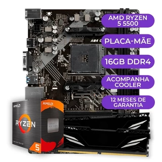 Kit Upgrade Gamer AMD Ryzen 5 5500 + B450M + 16GB DDR4