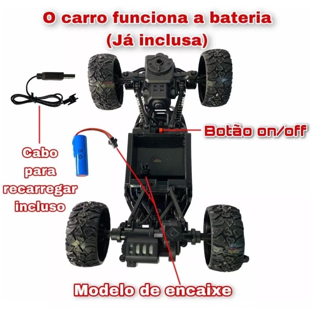 Brinquedo Infantil Para Asfalto Terra Grama Carrinho de Controle