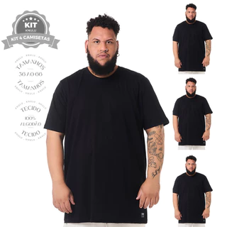 KIT 4 CAMISETAS BASICAS PRETAS KNULU