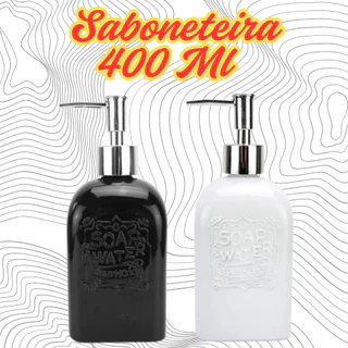 Porta Sabonete Liquido 400ML 20x8Cm Dispenser Para Banheiro Vidro Preto Ou Branco Decorativo em Oferta na Shopee