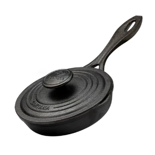 Frigideira De Ferro Fundido Cabo De Ferro De 16 Cm Com Tampa