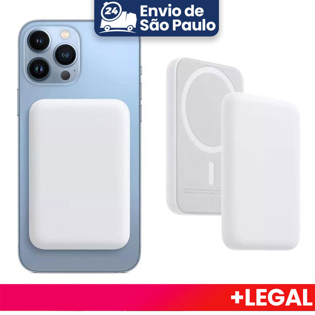 Carregador Portátil Indução iPhone Magsafe Apple Sem fio Bateria Carga 3000mah/5000mah