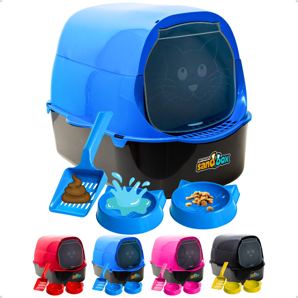 Caixa De Areia Fechada Banheiro Toalete Sanitário Para Gatos - Jel Plast