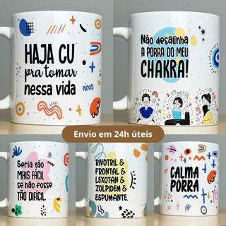 Caneca Personalizada Porcelana com Frases Engraçadas Divertidas para Presente Xícara