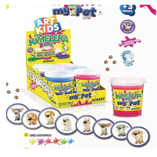 KIMELEKA MY PET DOGS CAIXA COM 6 POTES - ACRILEX SLIME