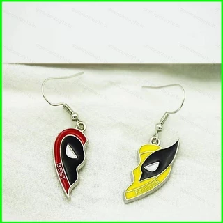 Deadpool Wolverine Cartoon Anime Necklace Brincos Pulseira Conjunto De Pulseiras De Casal Tecido À Mão Vermelha E Amarela Versátil