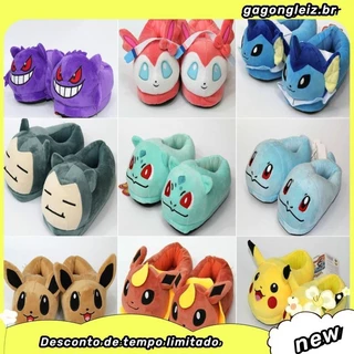Chinelos LIL Pokemon De Algodão Glacia Umbreon Plushie Sapatos Pikachu Mudkip Psyduck Winter Adultos