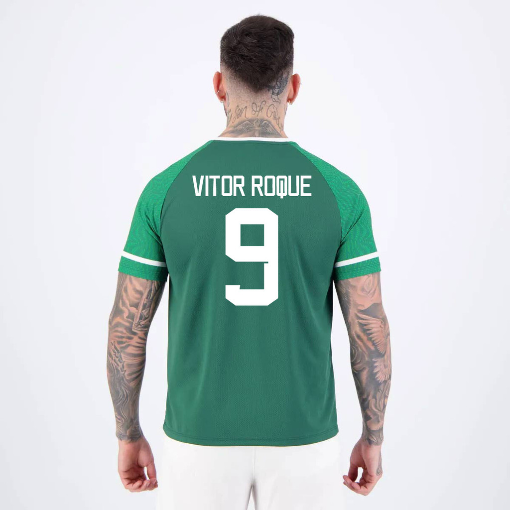 Camisa Palmeiras Verdão Vitor Roque 9 Escudo Verde | Shopee Brasil