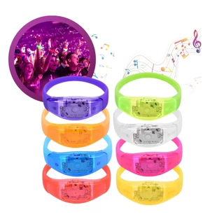 Kit 10 Pulseira De Led Pisca  Ativada Por Som Conforme Batida Da Musica Festa Casamento Balada em Oferta na Shopee