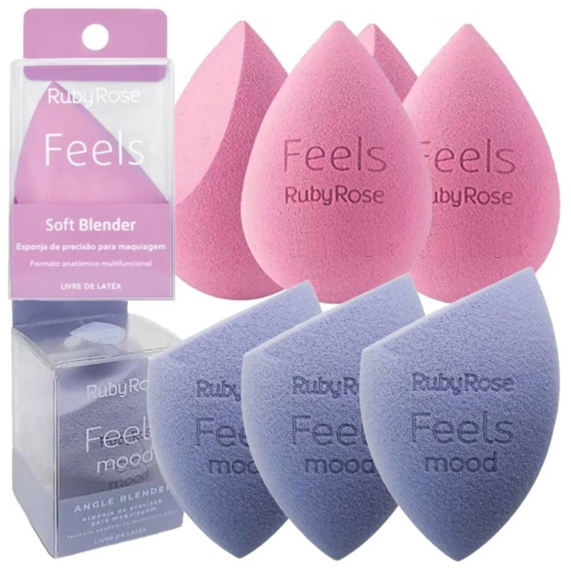 Ruby Rose Esponja Feels Mood Soft Blender/ Angle Blender | Shopee Brasil