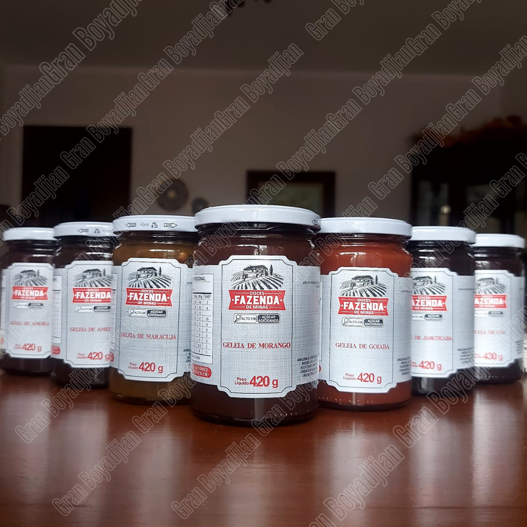 Geléia de Amora, Jabuticaba, Maracujá, Morango e Goiaba Fazenda de Minas