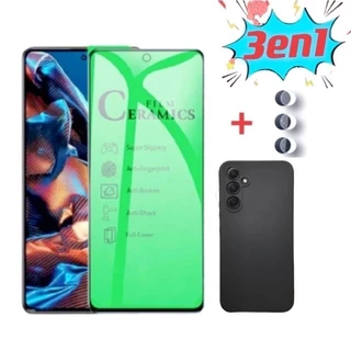 Capa Capinha Silicone Aveludada Protetora Samsung A55 A35 A25 A15 +Película de cerâmica+ câmera