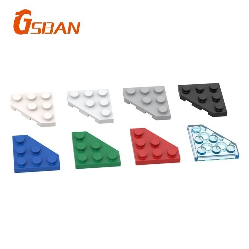 GSBan 20pcs Placa De Cunha 3x3 Canto De Corte Compatível Lego 2450 Pequenos Blocos De Construção De Partículas Acessórios