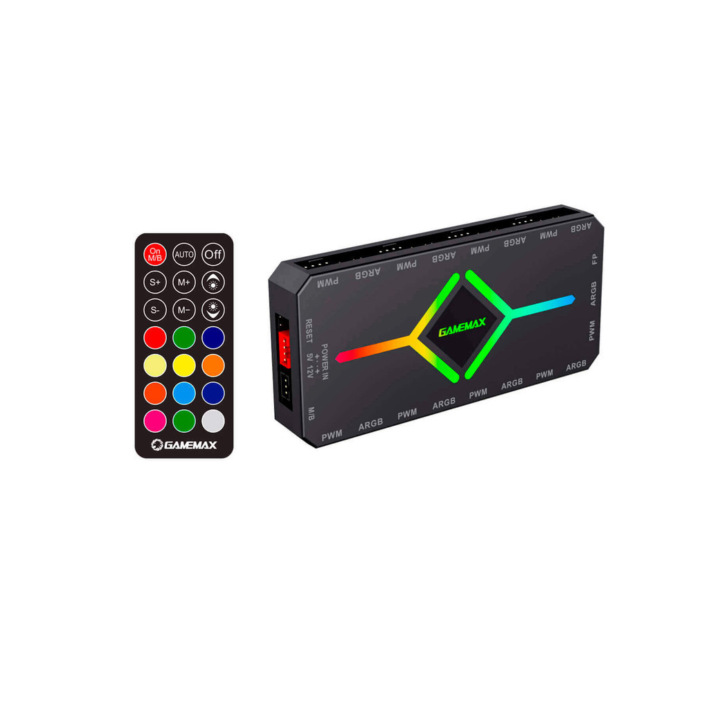 Controladora Fan Argb Gamemax Aurora Black +controle Remoto - Faz a Boa!