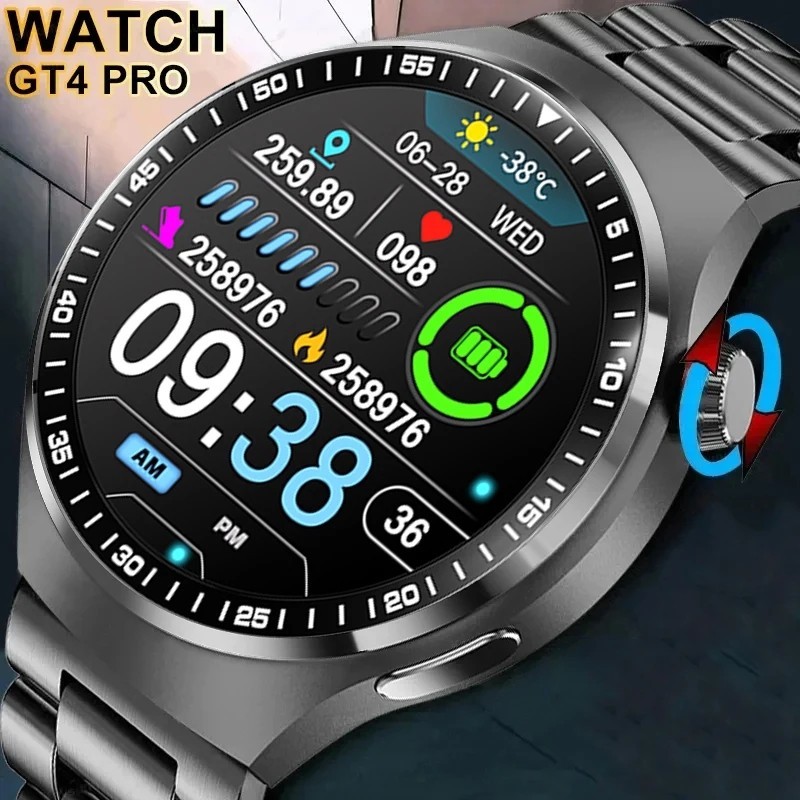 Relógio Smartwatch Huawei GT4 PRO Smart Watch Homens HD Tela Colorida Bluetooth Chamada Monitor De Pressão Arterial 2024 Novo Para Telefone Android IOS Esportivo À Prova D'água