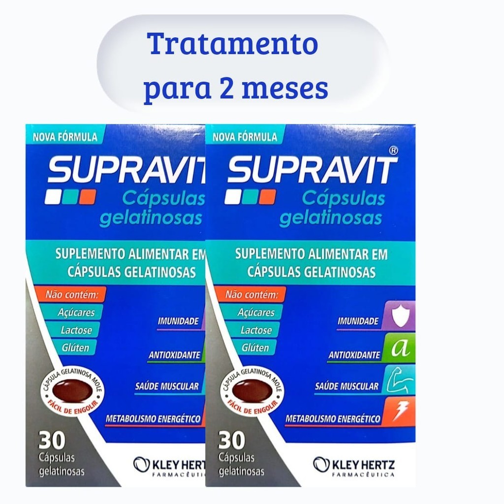 Kit 2 Supravit Suplemento Vitamínico 60 Cápsulas Gelatinosas (2 Meses ...